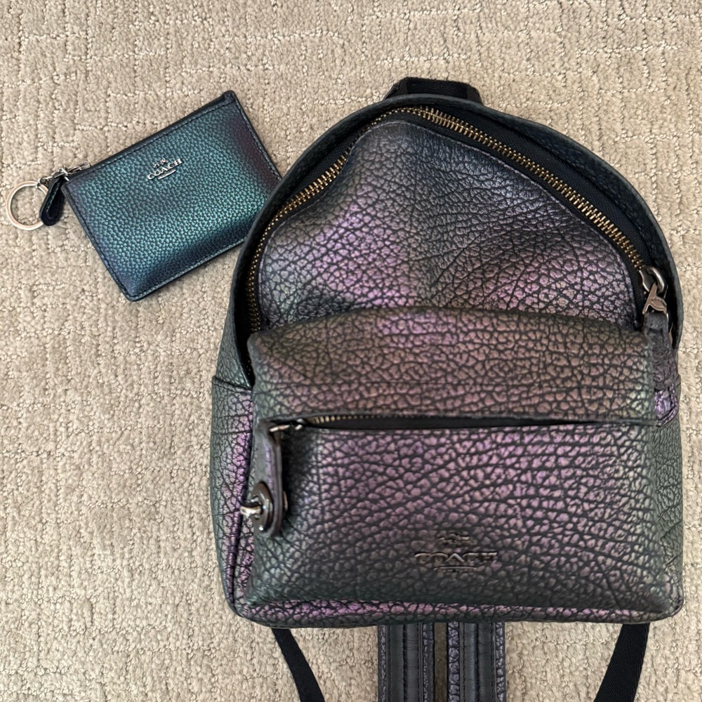 Coach RARE Hologram Mini Backpack & ID Case Set - Picture 2 of 16
